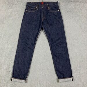 Resolute 712 Japanese Selvedge Jeans Mens 32 x 33 Indigo Denim Straight One Wash